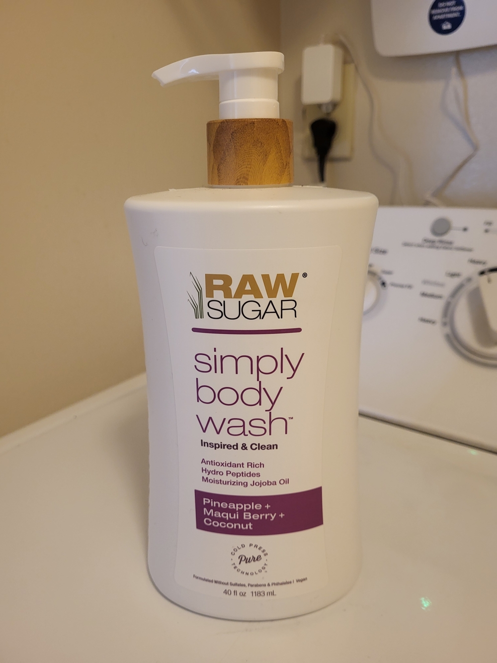 Raw Sugar Simply Body Wash - White Bottle with Purple Label